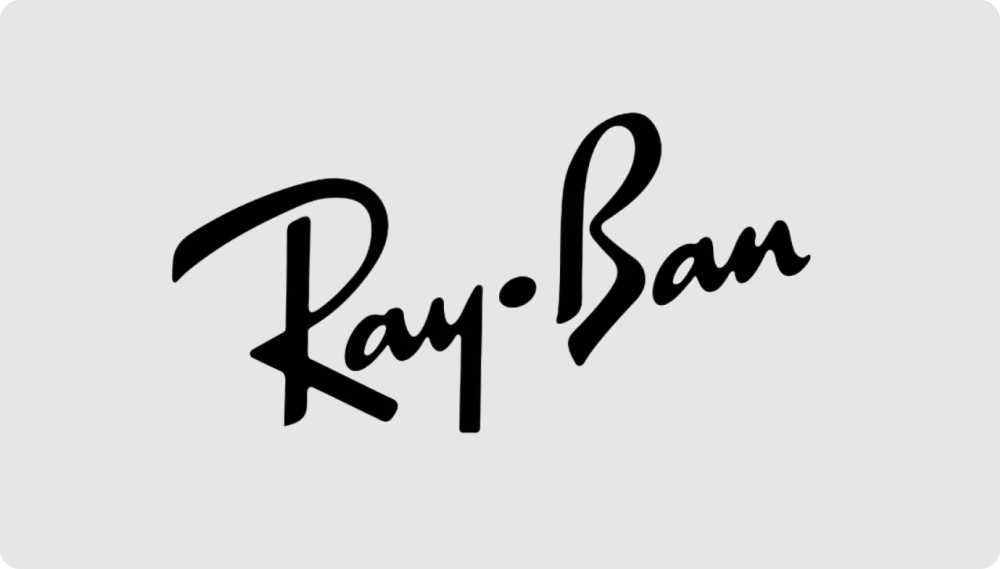 Логотип модного бренда Ray Ban со шрифтом в рукописном стиле